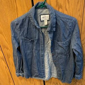 Forever 21 Blue Small Long Sleeve Button up Shirt